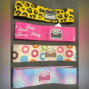 Booty bands in various colors and sizes
